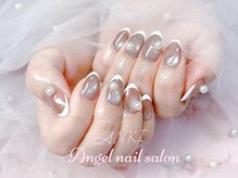 エンジェルネイルサロン(Angel nail salon)/うるうるマグネットX白フレンチ