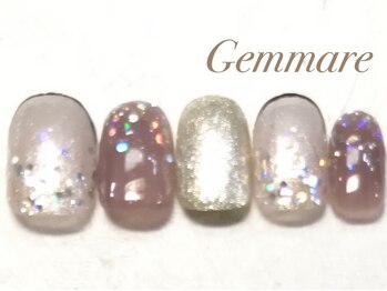 ジェンマーレ 青葉台店(Gemmare)/キラキラ細フレンチネイル