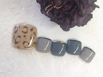 ナル バイ ネイルブレイク(Nalu by Nail Break)/レオパード×グレー