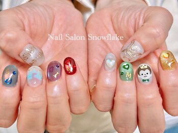 スノーフレーク(Snowflake)/嵐ネイル 推しネイル