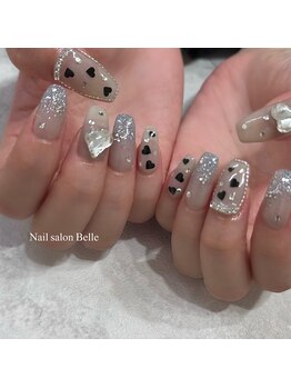 シルバーグリッター × ハート