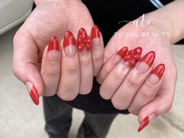 赤フレンチ×リボン