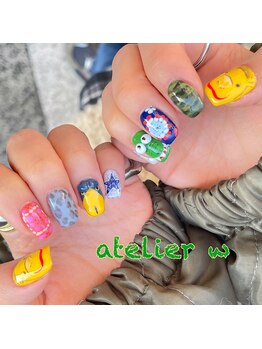 アトリエ ダブリュー バイ エニイテトロ(atelier W by ANYTETRO)の写真/【高技術手描きアート】持ち込み◎最高のネイルでもっと楽しいイベントに!音楽フェス等にもオススメ♪
