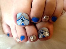 アミュリー ネイル アトリエ(Amury nail atelier)/ミラーネイル ブルー ブライダル