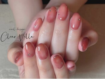 ネイルサロンクリアヴィラ(nail salon clear villa)の写真/ちゅるんとワンカラー・オフィスニュアンス・マグネットネイルなど、シンプルでもかわいい☆