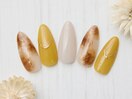 イエロー/べっ甲/秋ネイル