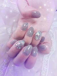 キラキラ埋め込みネイル♪