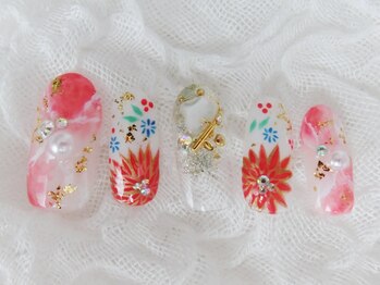 ネイリシャス(NAILICIOUS)/和柄×タイダイでお正月っぽく