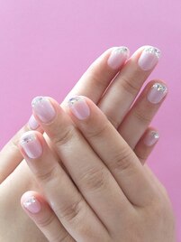 クリアガラスフレンチ紫シルバー