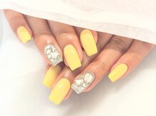 ネイルビジョルノ つくばみどりの店(Nail Begiorno)/バターイエロー　埋め尽くし　春