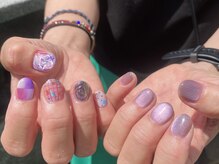 カーティシーネイルズ(curtisii NAILS)/パープルちぐはぐ