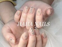 ハハ(HAHA)/ワンカラー＆ラインストーン