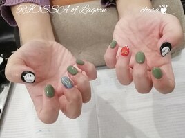 ミラーフレンチｘキャラネイル