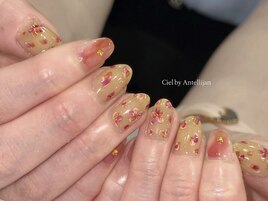 ニュアンスフラワーネイル