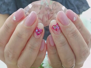 プルミエ ネイル(Premier Nail)/二本アート☆ハートラメ