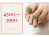 【平日限定】隙間時間にお得な！キラキラフットラメワンカラー¥4500→¥3990