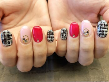 プラハネイル(+HER 美甲)/ブラックツイード