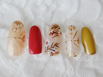 ネイリシャス(NAILICIOUS)/クラシカルで上品な手描きアート