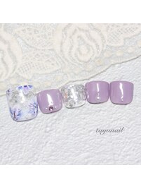 カラフルクリアフットネイル