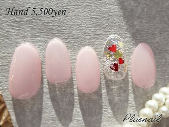 プラスネイル 銀座中央通り店(PLUS NAIL)/【3296】雪の結晶×ハートネイル
