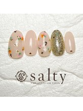 ネイルアンドアイラッシュサロン ソルティ 寺田町(salty)/押し花ネイル