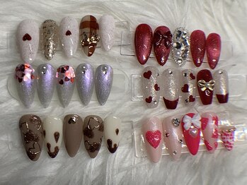 バレンタインネイル