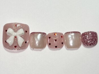 ネイルメゾン 渋谷店(NAIL MAISON)/ハートリボンガーリー¥8500
