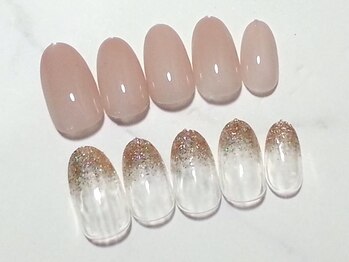 ワンカラー&ラメグラデ