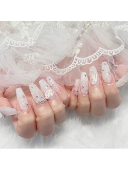 ポミーネイル 池袋店(pomynail)/ホワイトオーロラネイル