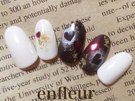ハートくり抜き☆チョコネイル