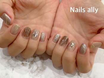 ネイルズアリー 立川店(Nails ally)/ニュアンス×マットブラウン