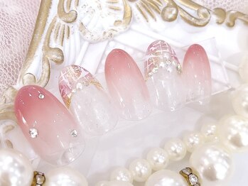 ネイルサロンアンドスクール ラフィーネ 池袋店/ツイードフレンチ◆¥7990