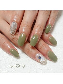 アモ ネイル(Amo NAIL)/カーキネイル☆