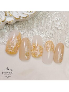 ピオニーネイル(peony nail)/9月新作　金木犀ネイル