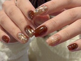 ボルドー/ニュアンスネイル