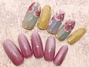 ネイルアンドアイラッシュ シシュ 高槻店(nail&eyelash SyiSyu)/ちぐはぐ/フラワー/マグネット