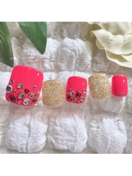 セプトネイル 三条店(SEPT NAIL)/8月フットサンプル映えアート