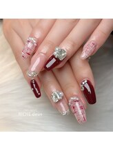 リッシュ ドゥ(RICHE deux)/ボルドーピンクツイードネイル