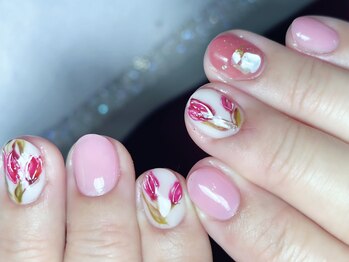 持ち込みチューリップネイル