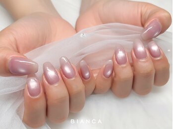 ビアンカ 亀有店(Bianca)の写真/シンプルなネイルはカラーやパーツにこだわって♪アートなしシンプルコース￥5500◎マグネット＋￥1650★