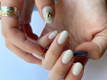 アイネイルズ 梅田店(I nails)/もやもやワンカラーハート¥9700