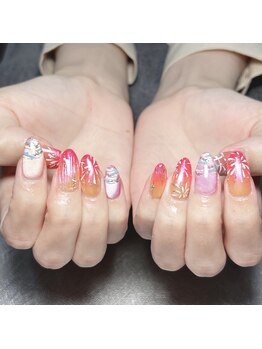 リュクネイル 拝島店(RyukuNail)/持ち込みok！夏盛り沢山ネイル