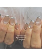 ピョルム(PYORM.)/ブライダルガラスフレンチネイル