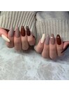 秋のワンカラーネイル