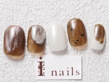 アイネイルズ 梅田店(I nails)/シンプルブラウン塗りかけ￥7200
