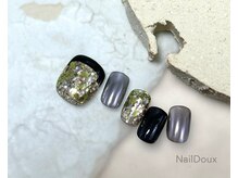 ネイル ドゥ 岡山駅前店(Nail Doux)/ホログラムフレンチフットネイル