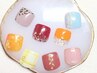 【期間限定*初夏フット】親指デザイン+2色のフットネイル*色替えOK*4800円