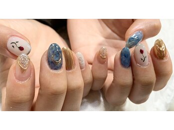 ネイル シスター(nail sister)/お花×ニュアンスネイル