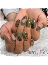 ジュリーネイル 所沢店/レオパード柄×ミラーアート