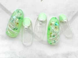 グリーンな夏のフラワーアート